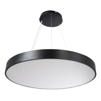 GLOBOSTAR® BURTON 61204 Μοντέρνο Κρεμαστό Φωτιστικό Οροφής LED 100W 10000lm 120° AC 220-240V IP20 Ρυθμιζόμενο Λευκό CCT με Χειριστήριο από 2700K έως 6000K Dimmable - Lumileds SMD Chip - Μαύρο Ματ - Μ80 x Π80 x Υ8cm - 3 Χρόνια Εγγύηση