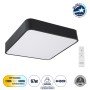 GLOBOSTAR® KAMALA 61206-S Μοντέρνο Φωτιστικό Οροφής LED 67W 6700lm 120° AC 220-240V IP20 Ρυθμιζόμενο Λευκό CCT με Χειριστήριο από 2700K έως 6000K Dimmable - Lumileds SMD Chip - Μαύρο Ματ - Μ40 x Π40 x Υ8cm - 3 Χρόνια Εγγύηση