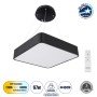GLOBOSTAR® KAMALA 61206-P Μοντέρνο Κρεμαστό Φωτιστικό Οροφής LED 67W 6700lm 120° AC 220-240V IP20 Ρυθμιζόμενο Λευκό CCT με Χειριστήριο από 2700K έως 6000K Dimmable - Lumileds SMD Chip - Μαύρο Ματ - Μ40 x Π40 x Υ8cm - 3 Χρόνια Εγγύηση