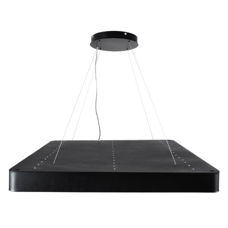 GLOBOSTAR® KAMALA 61210-P Μοντέρνο Κρεμαστό Φωτιστικό Οροφής LED 100W 10000lm 120° AC 220-240V IP20 Ρυθμιζόμενο Λευκό CCT με Χειριστήριο από 2700K έως 6000K Dimmable - Lumileds SMD Chip - Μαύρο Ματ - Μ80 x Π80 x Υ8cm - 3 Χρόνια Εγγύηση