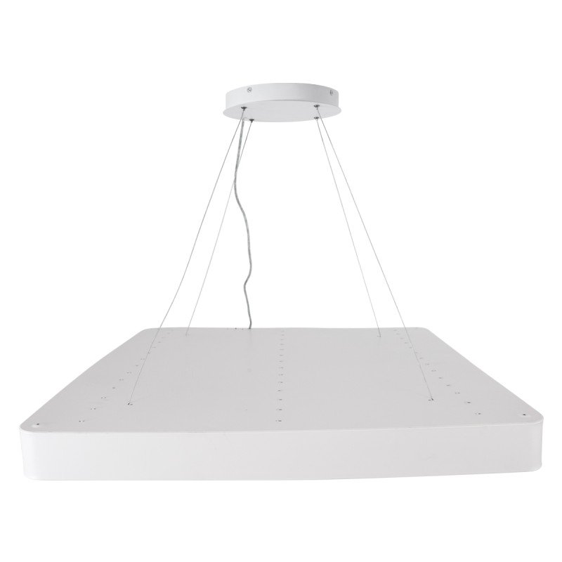 GLOBOSTAR® KAMALA 61211-P Μοντέρνο Κρεμαστό Φωτιστικό Οροφής LED 100W 11020lm 120° AC 220-240V IP20 Ρυθμιζόμενο Λευκό CCT με Χειριστήριο από 2700K έως 6000K Dimmable - Lumileds SMD Chip - Λευκό Ματ - Μ80 x Π80 x Υ8cm - 3 Χρόνια Εγγύηση