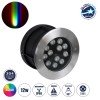 GLOBOSTAR® UNDERWATERTUNI 90422 Υποβρύχιο Χωνευτό Σποτ για Σιντριβάνια/Πισίνες LED 12W 1200lm 30° DC 24V Αδιάβροχο IP68 Πολύχρωμο RGBW Dimmable DMX512 - Bridgelux SMD Chip - Ανοξείδωτο Ατσάλι SS304 - Μ18 x Π18 x Υ11cm / Q17.5 - 3 Χρόνια Εγγύηση