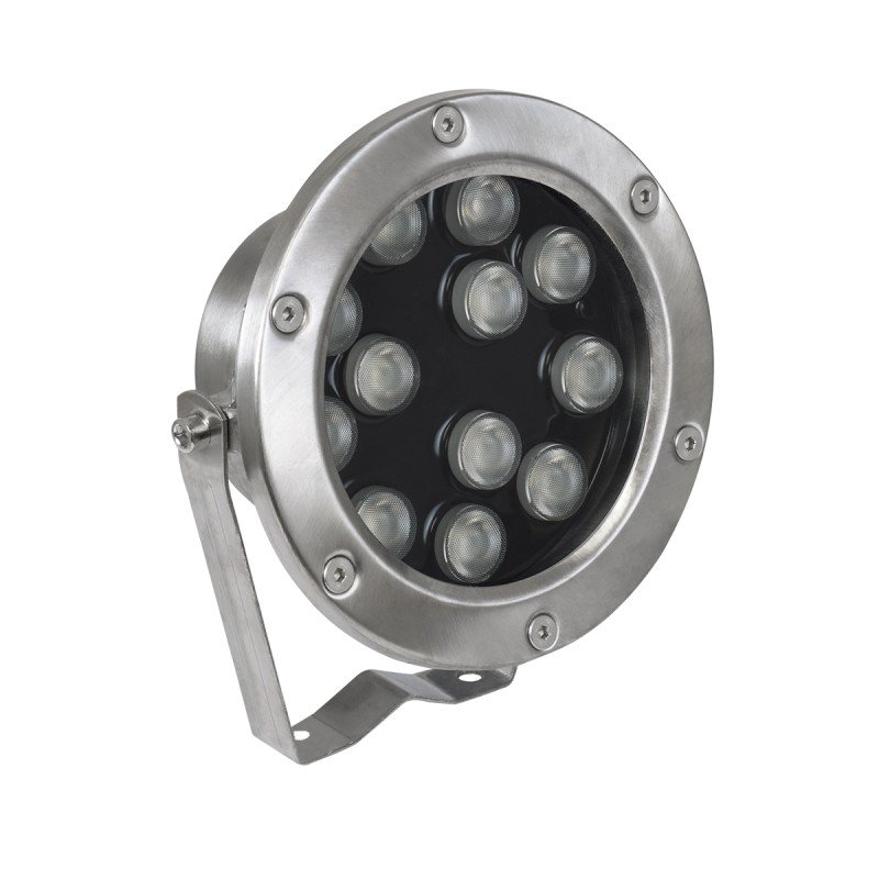 GLOBOSTAR® UNDERWATERJERRY 90425 Υποβρύχιο Επιφανειακό Σποτ για Σιντριβάνια/Πισίνες LED 12W 1200lm 30° DC 24V Αδιάβροχο IP68 Πολύχρωμο RGBW Dimmable DMX512 - Bridgelux SMD Chip - Ανοξείδωτο Ατσάλι 304 - Μ14.5 x Π7 x Υ19cm - 3 Χρόνια Εγγύηση