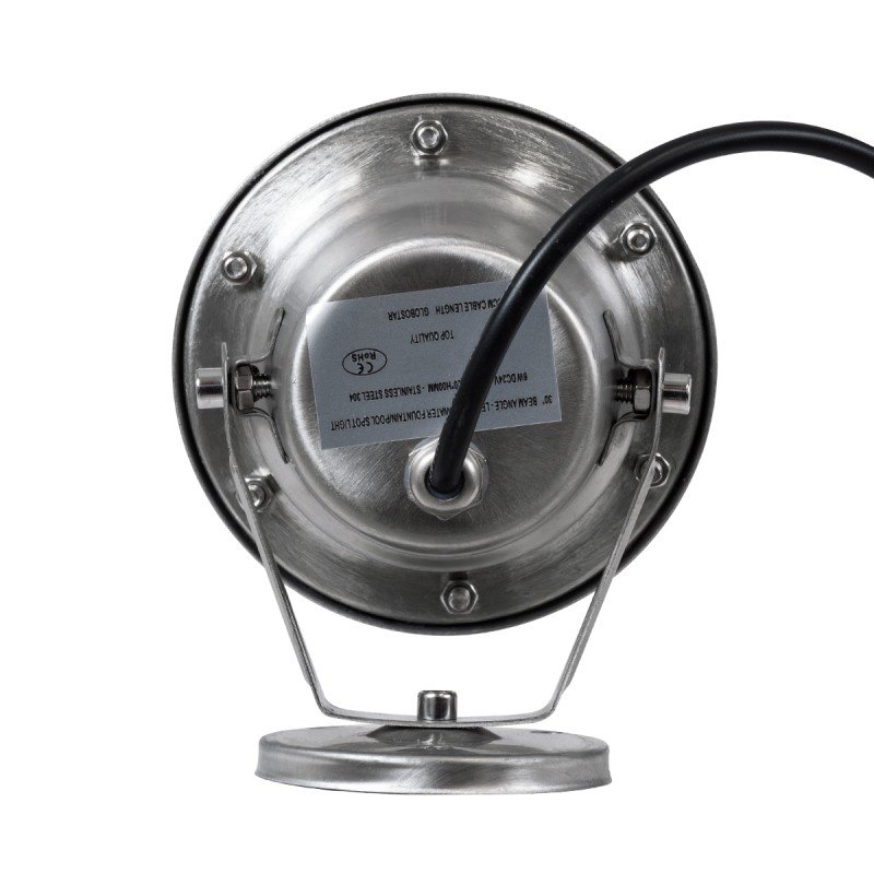 GLOBOSTAR® UNDERWATER-DEDY 90426 Υποβρύχιο Επιφανειακό Σποτ για Σιντριβάνια/Πισίνες LED 6W 540lm 30° DC 24V Αδιάβροχο IP68 Θερμό Λευκό 2700K Dimmable - Ανοξείδωτο Ατσάλι 304 - Μ12 x Π7.5 x Υ14.5cm - 3 Χρόνια Εγγύηση