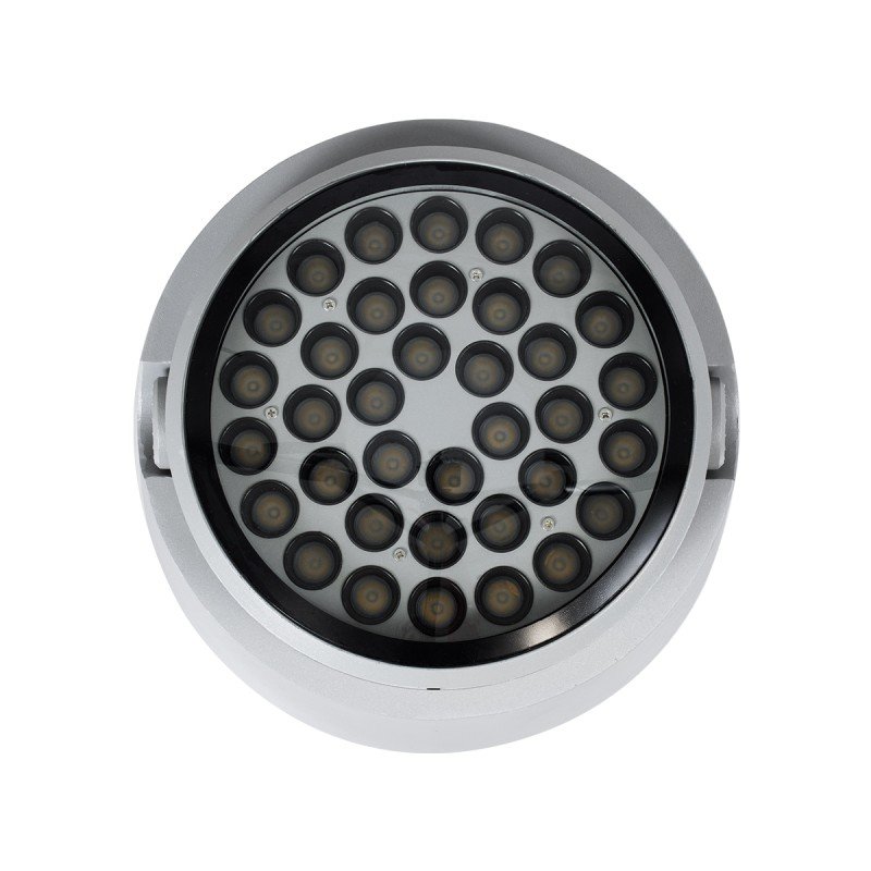 GLOBOSTAR® FLOODRANA 90491 Κινούμενος Προβολέας Σποτ Wall Washer LED 60W 5400lm 5° DC 24V Αδιάβροχο IP67 Θερμό Λευκό 2700K Dimmable - Bridgelux SMD Chip - Γκρι - Μ30 x Π30 x Υ21cm - 3 Χρόνια Εγγύηση
