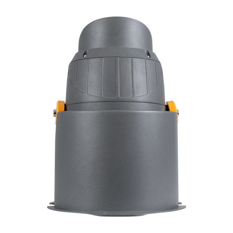 GLOBOSTAR® FLOODSIMA 90493 Κινούμενος Προβολέας Σποτ Wall Washer με Αντιθαμβωτική Γρίλια LED 24W 2160lm 30° DC 24V Αδιάβροχο IP67 Θερμό Λευκό 2700K Dimmable - Bridgelux SMD Chip - Γκρι Ανθρακί - Μ14.5 x Π24.2 x Υ22.5cm - 3 Χρόνια Εγγύηση
