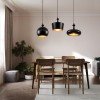 GLOBOSTAR® ROCKFORD 01287-B Μοντέρνο Κρεμαστό Φωτιστικό Οροφής με Ντουί 1 x E27 AC 220-240V IP20 - Μαύρο & Χρυσό - Μ24 x Π24 x Y27cm