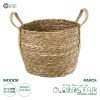 GloboStar® Artificial Garden PAROS 20277 Διακοσμητικό Πλεκτό Καλάθι - Κασπώ Γλάστρα - Flower Pot Μπεζ Φ29cm x Υ25cm