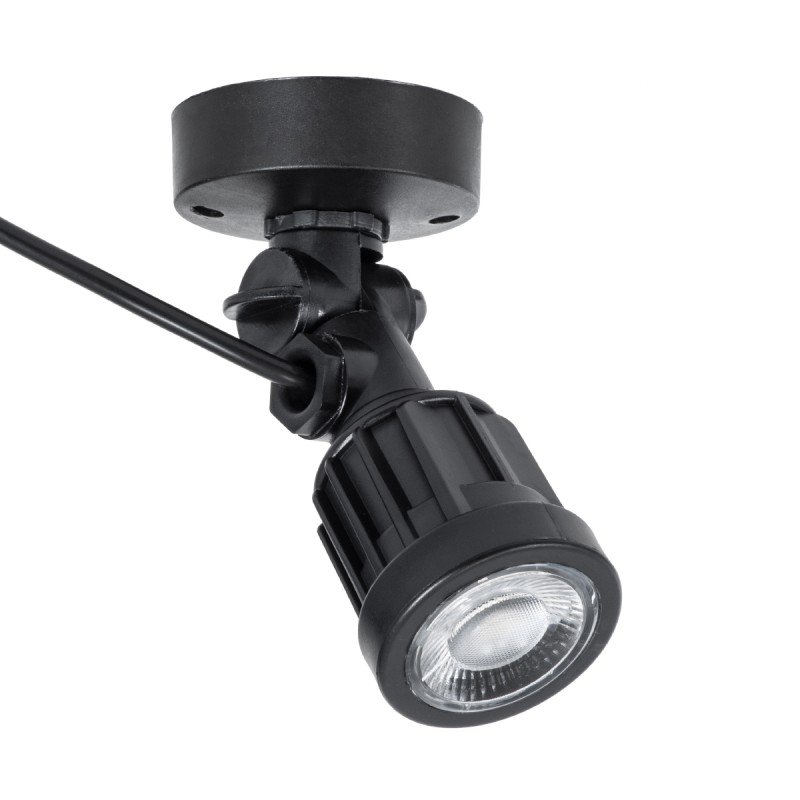 GLOBOSTAR® GARDENINI 61548 Φωτιστικό Σποτ LED 5W 550lm 38° DC 24V Αδιάβροχο IP68 Μπλε Dimmable - Lumileds SMD Chip - Μαύρο - Μ7 x Π7 x Υ14.5cm - 3 Χρόνια Εγγύηση