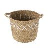 GloboStar® Artificial Garden ZAKYNTHOS 20336 ΣΕΤ 3 Διακοσμητικά Πλεκτά Καλάθια - Κασπώ Γλάστρες - Flower Pots Μπεζ με Μακραμέ A:Φ24cm x Υ20cm B:Φ28cm x Υ24cm C:Φ32cm x Υ28cm