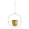 GloboStar® Artificial Garden TILOS 20486 Κρεμαστό Μεταλλικό Κασπώ Γλάστρα - Flower Pot Χρυσό Φ35cm x Υ15cm
