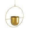 GloboStar® Artificial Garden TILOS 20486 Κρεμαστό Μεταλλικό Κασπώ Γλάστρα - Flower Pot Χρυσό Φ35cm x Υ15cm