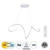 GLOBOSTAR® SPIRALE 61284 Μοντέρνο Κρεμαστό Φωτιστικό Οροφής LED 75W 8400lm 300° AC 220-240V IP20 Ρυθμιζόμενο Λευκό CCT με Χειριστήριο από 2700K έως 6000K Dimmable - Lumileds SMD Chip - Λευκό Ματ - Μ72 x Π25 x Υ30cm - 3 Χρόνια Εγγύηση