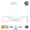GLOBOSTAR® DEXTER 60914 Μοντέρνο Κρεμαστό Φωτιστικό Οροφής LED 90W 10080lm 300° AC 220-240V IP20 Ρυθμιζόμενο Λευκό CCT με Χειριστήριο από 2700K έως 6000K Dimmable - Lumileds SMD Chip - Λευκό Ματ - Μ73 x Π73 x Υ16cm - 3 Χρόνια Εγγύηση