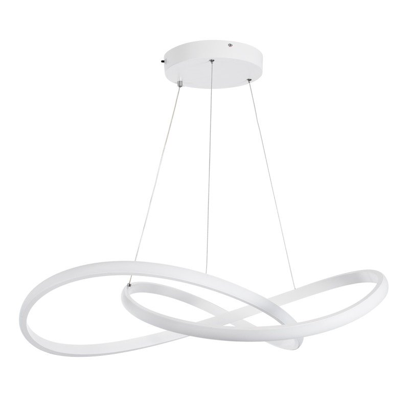 GLOBOSTAR® DEXTER 60914 Μοντέρνο Κρεμαστό Φωτιστικό Οροφής LED 90W 10080lm 300° AC 220-240V IP20 Ρυθμιζόμενο Λευκό CCT με Χειριστήριο από 2700K έως 6000K Dimmable - Lumileds SMD Chip - Λευκό Ματ - Μ73 x Π73 x Υ16cm - 3 Χρόνια Εγγύηση