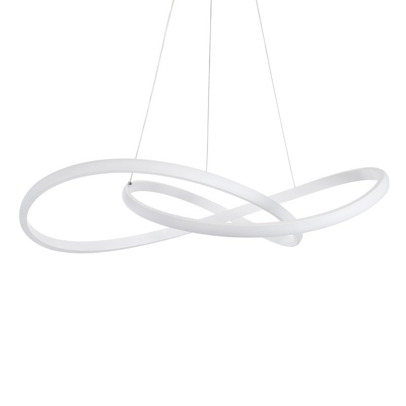 GLOBOSTAR® DEXTER 60914 Μοντέρνο Κρεμαστό Φωτιστικό Οροφής LED 90W 10080lm 300° AC 220-240V IP20 Ρυθμιζόμενο Λευκό CCT με Χειριστήριο από 2700K έως 6000K Dimmable - Lumileds SMD Chip - Λευκό Ματ - Μ73 x Π73 x Υ16cm - 3 Χρόνια Εγγύηση