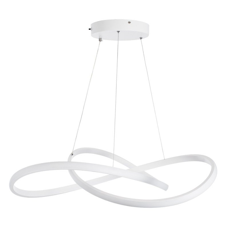 GLOBOSTAR® DEXTER 60914 Μοντέρνο Κρεμαστό Φωτιστικό Οροφής LED 90W 10080lm 300° AC 220-240V IP20 Ρυθμιζόμενο Λευκό CCT με Χειριστήριο από 2700K έως 6000K Dimmable - Lumileds SMD Chip - Λευκό Ματ - Μ73 x Π73 x Υ16cm - 3 Χρόνια Εγγύηση