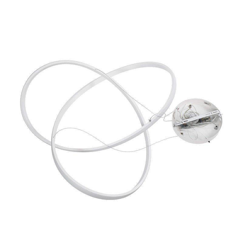 GLOBOSTAR® DEXTER 60914 Μοντέρνο Κρεμαστό Φωτιστικό Οροφής LED 90W 10080lm 300° AC 220-240V IP20 Ρυθμιζόμενο Λευκό CCT με Χειριστήριο από 2700K έως 6000K Dimmable - Lumileds SMD Chip - Λευκό Ματ - Μ73 x Π73 x Υ16cm - 3 Χρόνια Εγγύηση