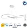 GLOBOSTAR® DEXTER 60918 Μοντέρνο Κρεμαστό Φωτιστικό Οροφής LED 120W 13440lm 300° AC 220-240V IP20 Ρυθμιζόμενο Λευκό CCT με Χειριστήριο από 2700K έως 6000K Dimmable - Lumileds SMD Chip - Λευκό Ματ - Μ103 x Π103 x Υ22cm - 3 Χρόνια Εγγύηση