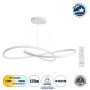 GLOBOSTAR® DEXTER 60918 Μοντέρνο Κρεμαστό Φωτιστικό Οροφής LED 120W 13440lm 300° AC 220-240V IP20 Ρυθμιζόμενο Λευκό CCT με Χειριστήριο από 2700K έως 6000K Dimmable - Lumileds SMD Chip - Λευκό Ματ - Μ103 x Π103 x Υ22cm - 3 Χρόνια Εγγύηση