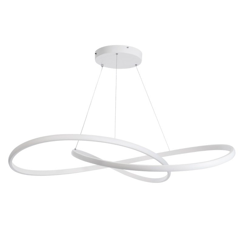 GLOBOSTAR® DEXTER 60918 Μοντέρνο Κρεμαστό Φωτιστικό Οροφής LED 120W 13440lm 300° AC 220-240V IP20 Ρυθμιζόμενο Λευκό CCT με Χειριστήριο από 2700K έως 6000K Dimmable - Lumileds SMD Chip - Λευκό Ματ - Μ103 x Π103 x Υ22cm - 3 Χρόνια Εγγύηση