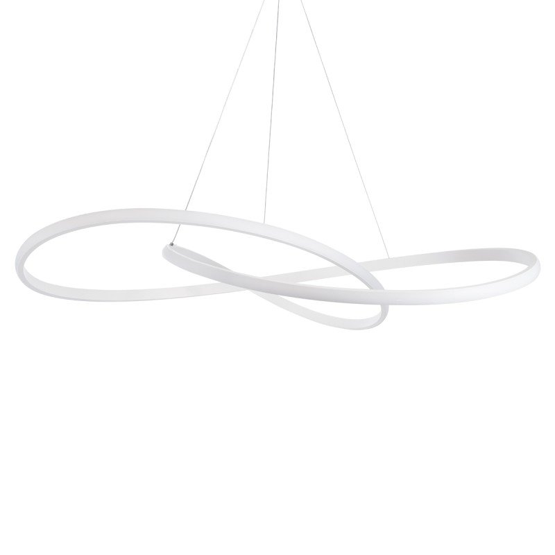 GLOBOSTAR® DEXTER 60918 Μοντέρνο Κρεμαστό Φωτιστικό Οροφής LED 120W 13440lm 300° AC 220-240V IP20 Ρυθμιζόμενο Λευκό CCT με Χειριστήριο από 2700K έως 6000K Dimmable - Lumileds SMD Chip - Λευκό Ματ - Μ103 x Π103 x Υ22cm - 3 Χρόνια Εγγύηση