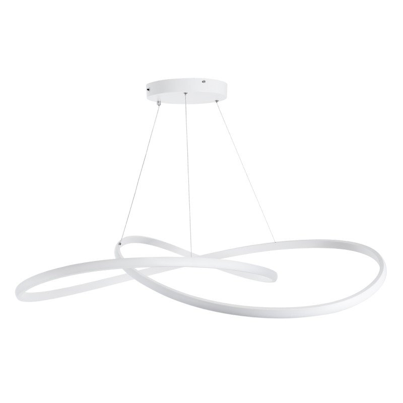 GLOBOSTAR® DEXTER 60918 Μοντέρνο Κρεμαστό Φωτιστικό Οροφής LED 120W 13440lm 300° AC 220-240V IP20 Ρυθμιζόμενο Λευκό CCT με Χειριστήριο από 2700K έως 6000K Dimmable - Lumileds SMD Chip - Λευκό Ματ - Μ103 x Π103 x Υ22cm - 3 Χρόνια Εγγύηση