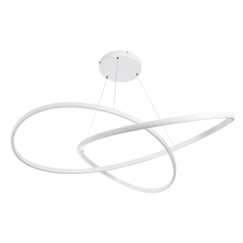 GLOBOSTAR® DEXTER 60918 Μοντέρνο Κρεμαστό Φωτιστικό Οροφής LED 120W 13440lm 300° AC 220-240V IP20 Ρυθμιζόμενο Λευκό CCT με Χειριστήριο από 2700K έως 6000K Dimmable - Lumileds SMD Chip - Λευκό Ματ - Μ103 x Π103 x Υ22cm - 3 Χρόνια Εγγύηση