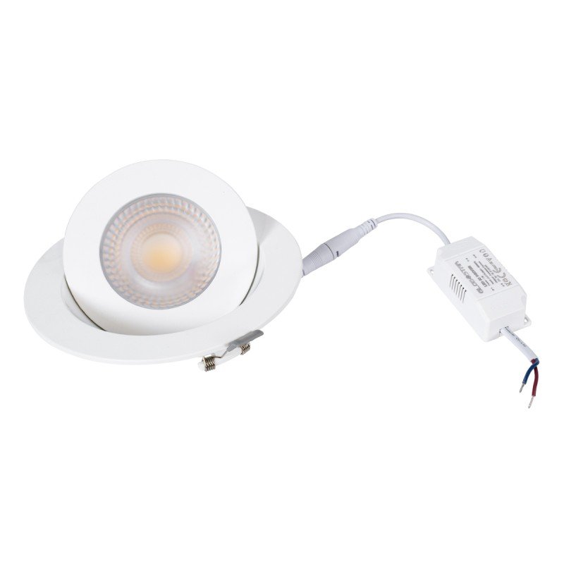 GLOBOSTAR® LEXIS JOINT 60989 Χωνευτό Κινούμενο Downlight Σποτ LED 12W 1140lm 45° AC 220-240V Αδιάβροχο IP44 Θερμό Λευκό 2700K - Bridgelux SMD Chip & TÜV SÜD Driver - Λευκό Ματ - Μ15.8 x Π15.8 x Υ13cm / Q13cm - 5 Χρόνια Εγγύηση