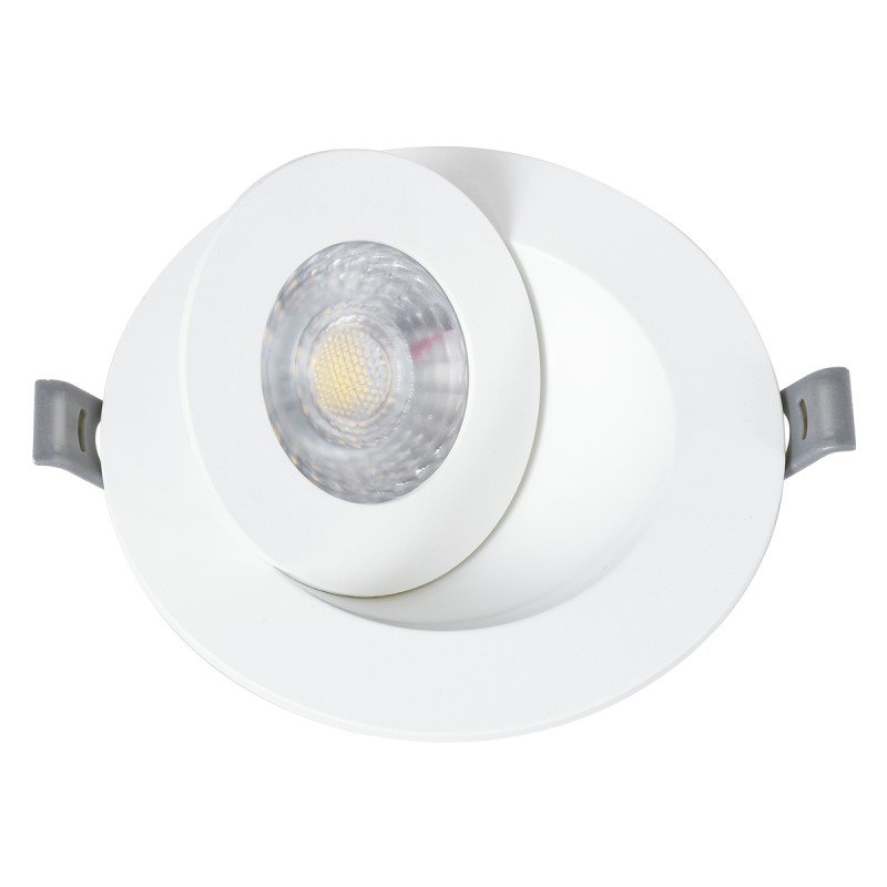 GLOBOSTAR® LEXIS JOINT 60990 Χωνευτό Κινούμενο Downlight Σποτ LED 7W 680lm 45° AC 220-240V Αδιάβροχο IP44 Φυσικό Λευκό 4500K - Bridgelux SMD Chip & TÜV SÜD Driver - Λευκό Ματ - Μ12 x Π12 x Υ3.1cm / Q9cm - 5 Χρόνια Εγγύηση