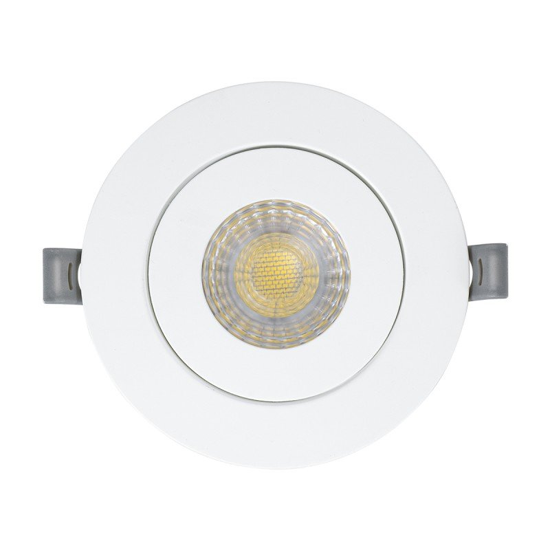 GLOBOSTAR® LEXIS JOINT 60990 Χωνευτό Κινούμενο Downlight Σποτ LED 7W 680lm 45° AC 220-240V Αδιάβροχο IP44 Φυσικό Λευκό 4500K - Bridgelux SMD Chip & TÜV SÜD Driver - Λευκό Ματ - Μ12 x Π12 x Υ3.1cm / Q9cm - 5 Χρόνια Εγγύηση