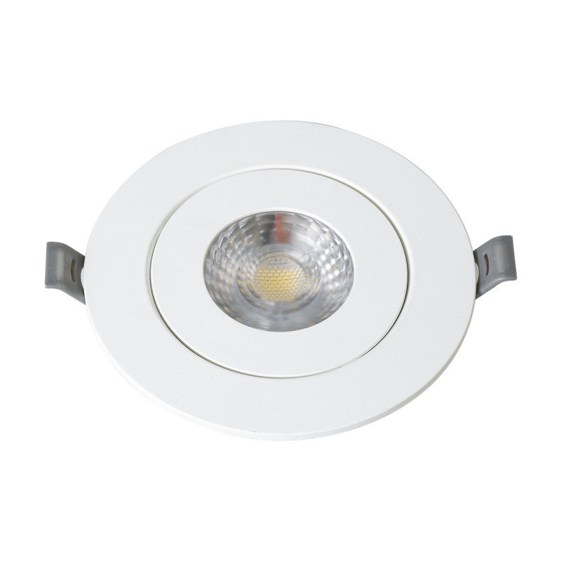 GLOBOSTAR® LEXIS JOINT 60990 Χωνευτό Κινούμενο Downlight Σποτ LED 7W 680lm 45° AC 220-240V Αδιάβροχο IP44 Φυσικό Λευκό 4500K - Bridgelux SMD Chip & TÜV SÜD Driver - Λευκό Ματ - Μ12 x Π12 x Υ3.1cm / Q9cm - 5 Χρόνια Εγγύηση