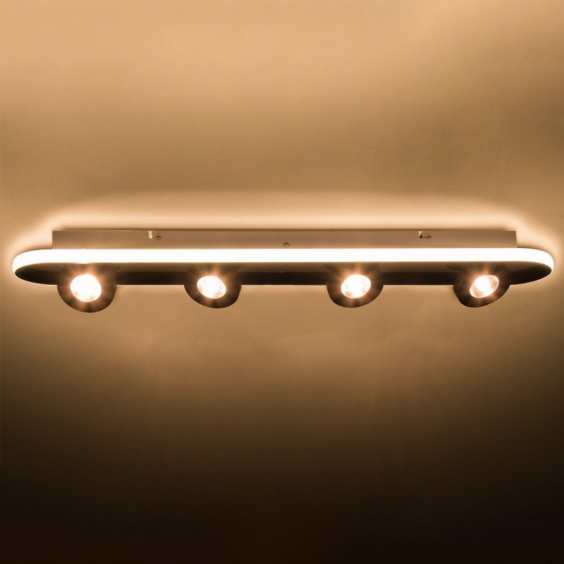 GLOBOSTAR® NESPO 61214 Μοντέρνο Φωτιστικό Οροφής LED 48W 5376lm 360° & 45° AC 220-240V IP20 Ρυθμιζόμενο Λευκό CCT με On/Off 2700K/4500K/6000K - Lumileds SMD Chip - Μαύρο Ματ - Μ80 x Π13 x Υ6.5cm - 3 Χρόνια Εγγύηση
