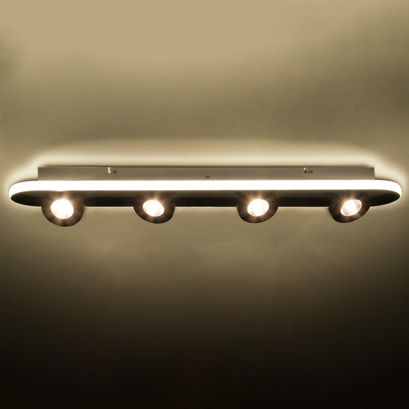 GLOBOSTAR® NESPO 61214 Μοντέρνο Φωτιστικό Οροφής LED 48W 5376lm 360° & 45° AC 220-240V IP20 Ρυθμιζόμενο Λευκό CCT με On/Off 2700K/4500K/6000K - Lumileds SMD Chip - Μαύρο Ματ - Μ80 x Π13 x Υ6.5cm - 3 Χρόνια Εγγύηση