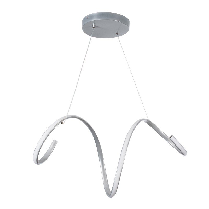 GLOBOSTAR® SPIRALE 61285 Μοντέρνο Κρεμαστό Φωτιστικό Οροφής LED 75W 7500lm 300° AC 220-240V IP20 Ρυθμιζόμενο Λευκό CCT με Χειριστήριο από 2700K έως 6000K Dimmable - Lumileds SMD Chip - Νίκελ Βούρτσας - Μ72 x Π25 x Υ30cm - 3 Χρόνια Εγγύηση