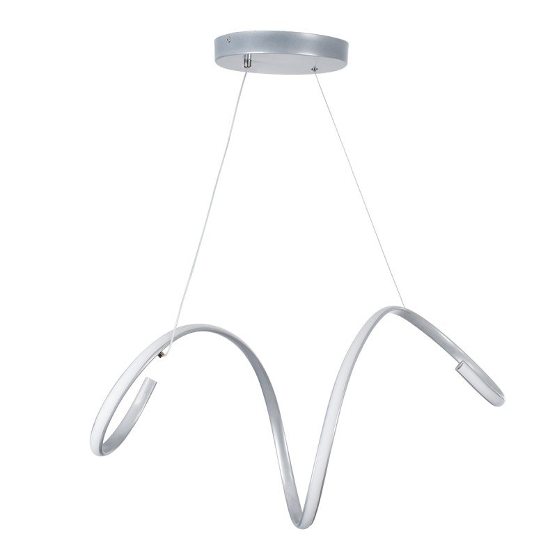GLOBOSTAR® SPIRALE 61285 Μοντέρνο Κρεμαστό Φωτιστικό Οροφής LED 75W 7500lm 300° AC 220-240V IP20 Ρυθμιζόμενο Λευκό CCT με Χειριστήριο από 2700K έως 6000K Dimmable - Lumileds SMD Chip - Νίκελ Βούρτσας - Μ72 x Π25 x Υ30cm - 3 Χρόνια Εγγύηση