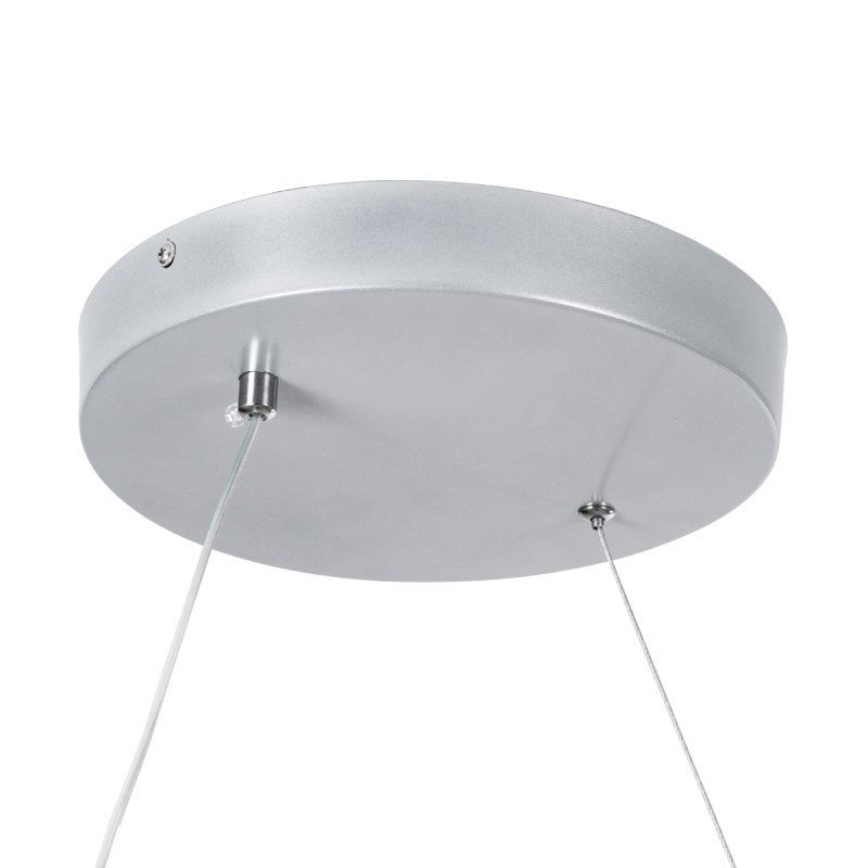 GLOBOSTAR® SPIRALE 61285 Μοντέρνο Κρεμαστό Φωτιστικό Οροφής LED 75W 7500lm 300° AC 220-240V IP20 Ρυθμιζόμενο Λευκό CCT με Χειριστήριο από 2700K έως 6000K Dimmable - Lumileds SMD Chip - Νίκελ Βούρτσας - Μ72 x Π25 x Υ30cm - 3 Χρόνια Εγγύηση