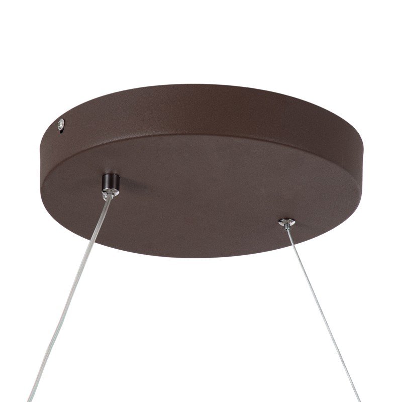 GLOBOSTAR® SPIRALE 61287 Μοντέρνο Κρεμαστό Φωτιστικό Οροφής LED 75W 8400lm 300° AC 220-240V IP20 Ρυθμιζόμενο Λευκό CCT με Χειριστήριο από 2700K έως 6000K Dimmable - Lumileds SMD Chip - Καφέ Ματ - Μ72 x Π25 x Υ30cm - 3 Χρόνια Εγγύηση