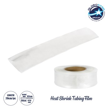 GLOBOSTAR® SHRINKTUBE 79970-1 Θερμοσυστελλόμενο Μακαρόνι Στεγανοποίησης για Neon Flex LED Αδιάβροχο IP65 - Διάφανο - Μ20 x Π4 x Υ4cm/Π2 x Υ2cm