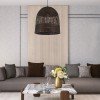 GLOBOSTAR® BORA-BORA 01736 Boho Κρεμαστό Φωτιστικό Οροφής με Ντουί 1 x E27 AC 220-240V IP20 - Καφέ - Μ42 x Π42 x Y44cm