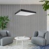 GLOBOSTAR® KAMALA 61210-P Μοντέρνο Κρεμαστό Φωτιστικό Οροφής LED 100W 10000lm 120° AC 220-240V IP20 Ρυθμιζόμενο Λευκό CCT με Χειριστήριο από 2700K έως 6000K Dimmable - Lumileds SMD Chip - Μαύρο Ματ - Μ80 x Π80 x Υ8cm - 3 Χρόνια Εγγύηση