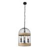 GLOBOSTAR® MERLIN 00865 Vintage Κρεμαστό Φωτιστικό Οροφής με Ντουί 3 x E14 AC 220-240V IP20 - Μαύρο & Μπεζ - Μ28 x Π28 x Υ40cm