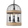 GLOBOSTAR® MERLIN 00865 Vintage Κρεμαστό Φωτιστικό Οροφής με Ντουί 3 x E14 AC 220-240V IP20 - Μαύρο & Μπεζ - Μ28 x Π28 x Υ40cm