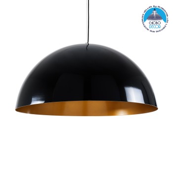 GLOBOSTAR® LUNE 01342 Μοντέρνο Κρεμαστό Φωτιστικό Οροφής με Ντουί 1 x E27 AC 220-240V IP20 - Μαύρο & Χρυσό - Μ60 x Π60 x Υ30cm