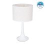 GLOBOSTAR® AMBROSIA 01395 Μοντέρνο Επιτραπέζιο Φωτιστικό Πορτατίφ με Ντουί 1 x E27 AC 220-240V IP20 - Λευκό με Μπέζ- Μ25 x Π25 x Υ46cm