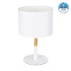 GLOBOSTAR® BRONX 01520 Μοντέρνο Επιτραπέζιο Φωτιστικό Πορτατίφ με Ντουί 1 x E27 AC 220-240V IP20 - Λευκό & Μπεζ - Μ25 x Π25 x Υ40cm