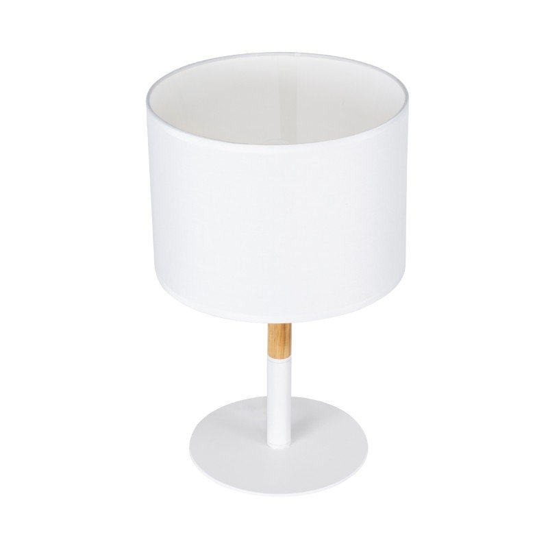 GLOBOSTAR® BRONX 01520 Μοντέρνο Επιτραπέζιο Φωτιστικό Πορτατίφ με Ντουί 1 x E27 AC 220-240V IP20 - Λευκό & Μπεζ - Μ25 x Π25 x Υ40cm