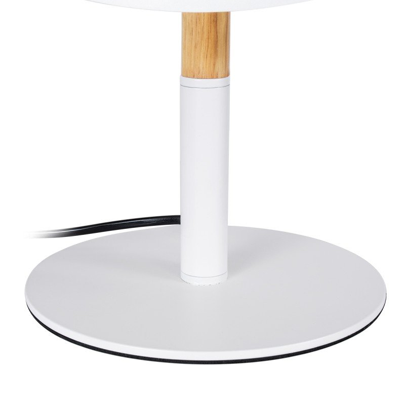 GLOBOSTAR® BRONX 01520 Μοντέρνο Επιτραπέζιο Φωτιστικό Πορτατίφ με Ντουί 1 x E27 AC 220-240V IP20 - Λευκό & Μπεζ - Μ25 x Π25 x Υ40cm