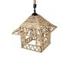 GLOBOSTAR® SPIKY 01613 Boho Κρεμαστό Φωτιστικό Οροφής με Ντουί 1 x E27 AC 220-240V IP20 - Μπεζ - Μ43 x Π43 x Y28cm