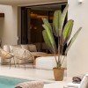 GloboStar® Artificial Garden CECILIA 20344 Διακοσμητικό Ψάθινο Καλάθι - Κασπώ Γλάστρα - Flower Pot Μπεζ Φ30cm x Υ30cm